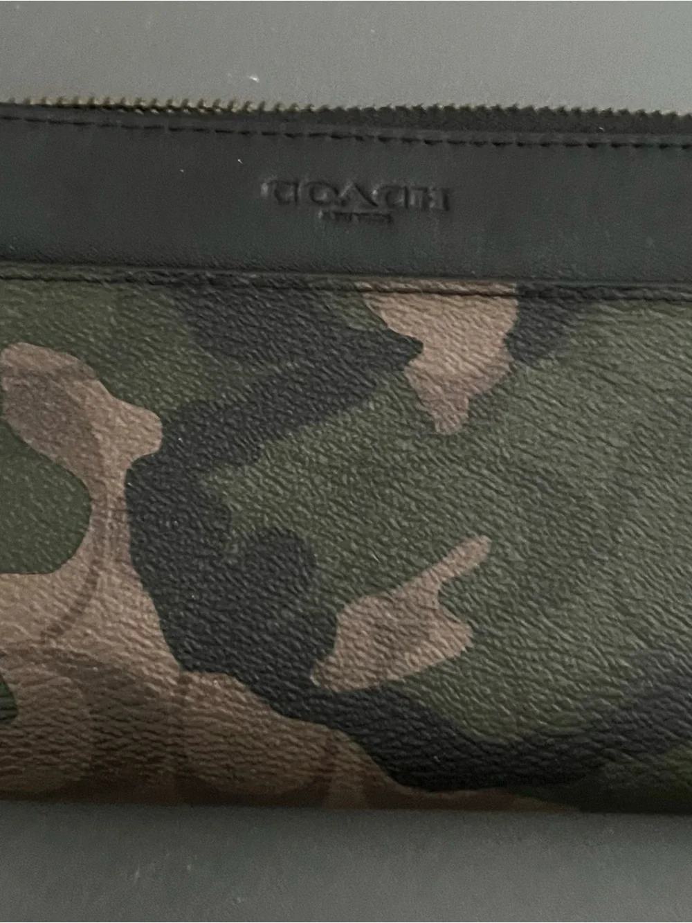 Coach Accordion Zip Wallet Signature  Camo Print